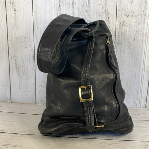 Sven Design Black Napa Leather Sling/Tote - Picture 1 of 15